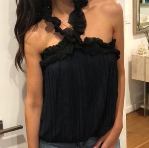 Preloved sexy navy Intermix halter top sz S